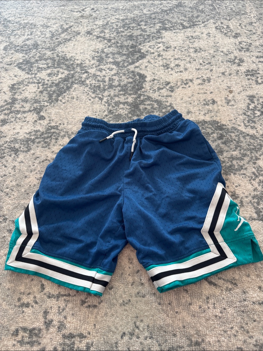 Kids Jordan Basketball Shorts with Teal & White Accents